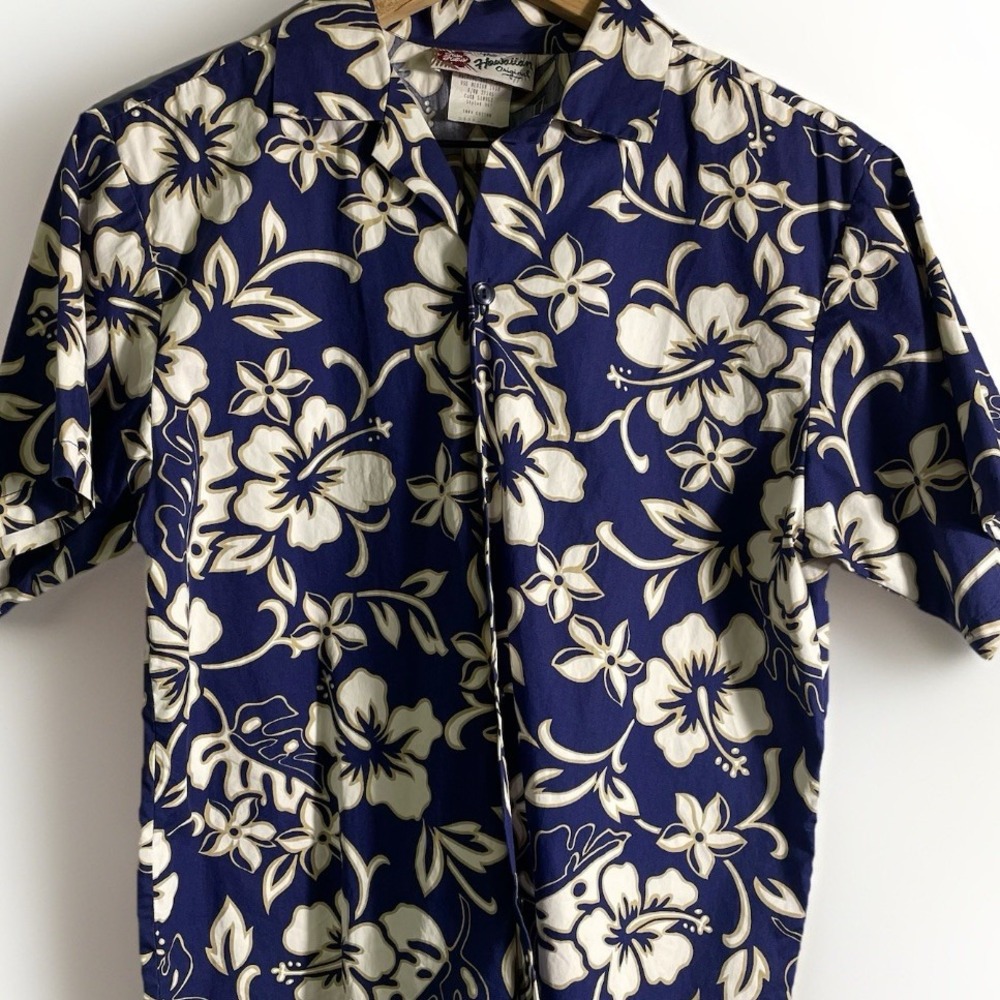 Vintage Hilo Hatties The Original Hawaiian Shirt Short Sleave Beach Boys 18 Blue